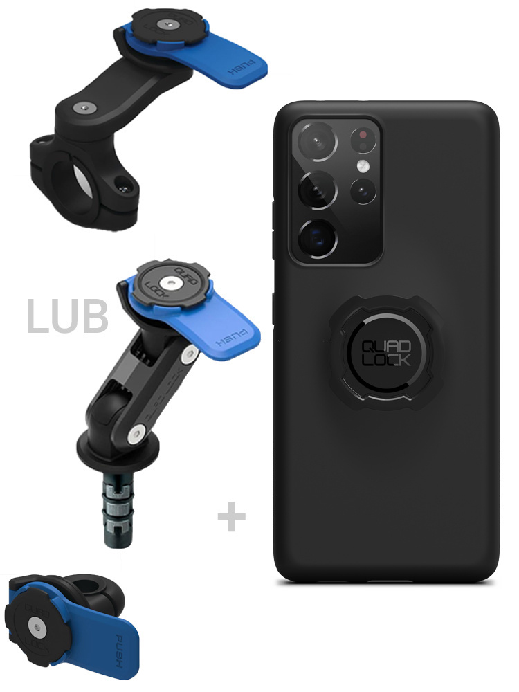 Zestaw na motocykl: etui na telefon Samsung Galaxy S21 Ultra + mocowanie Quad Lock
