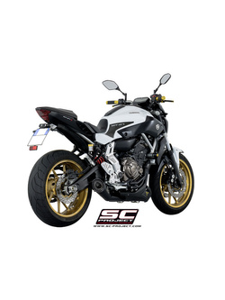 Pełny układ wydechowy 2-1, SC-Project S1 Titanium + Carbon [Matt Black] - Yamaha MT-07 [13-16]