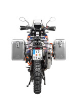 Zestaw: kufry boczne srebrne Zega Mundo + stelaże srebrne Touratech KTM Super Adventure 1290 S/R (21-24) [poj.: 31+38l]