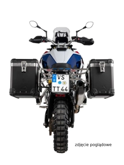 Zestaw: kufry boczne czarne "And-Black" Zega Pro + stelaże czarne Touratech BMW F 900 GS (24-) [poj.: 38+45l]