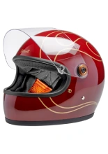 Kask integralny Biltwell Gringo S Flames czerwono-złoty