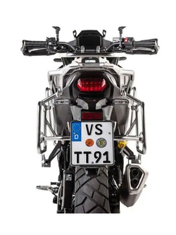 Zestaw: kufry boczne aluminiowe srebrne "And-S" Zega Evo + stelaże srebrne Touratech Honda XL 750 Transalp (23-) [poj.: 38+38l]