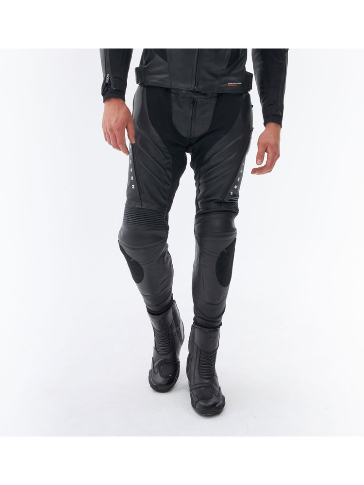 Spodnie motocyklowe skórzane Rebelhorn Veloce czarno-białe