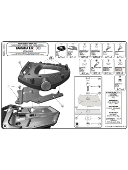 Stelaż pod kufer centralny Monolock Kappa Yamaha FJR 1300 (06-20) [płyta montażowa w zestawie]