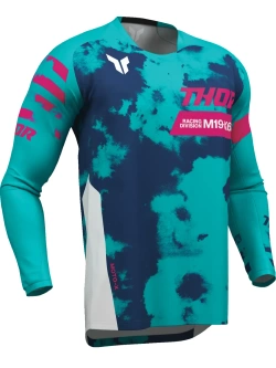 Bluza enduro Thor Launchmode Bleach biało-niebieska