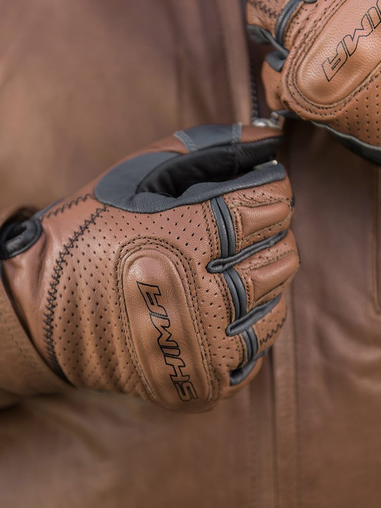 Rękawice motocyklowe Shima Caliber brązowe
