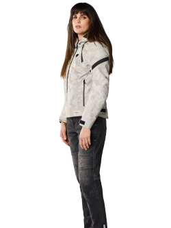 Kurtka motocyklowa damska tekstylna REV’IT! Flare 3 H2O szaro-biała