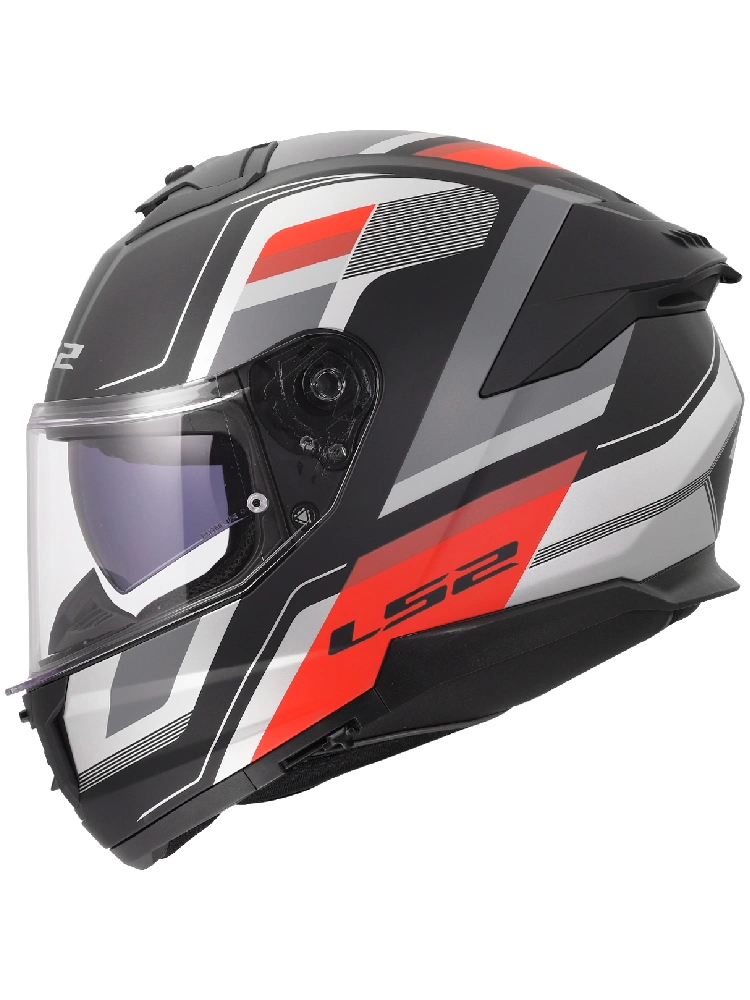 Kask integralny LS2 FF808 Stream II Vintage szaro-czerwony