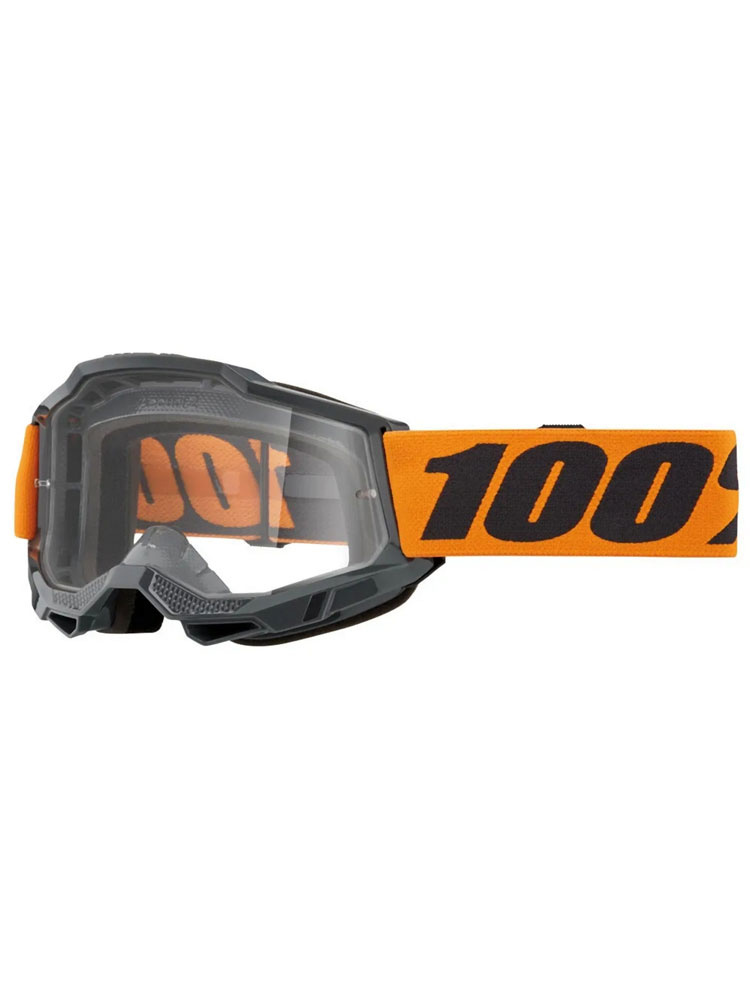 Gogle motocyklowe 100% Accuri 2 Orange z przezroczystą szybką, czarno-pomarańczowe