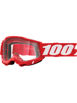 Gogle motocyklowe 100% Accuri 2 Red z przezroczystą szybką, czerwone