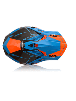 Kask enduro Acerbis Steel Carbon czarno-niebiesko-pomarańczowy