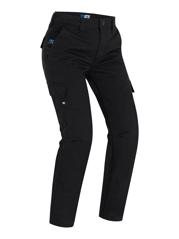 Jeansy motocyklowe damskie PMJ Electra Cargo czarne