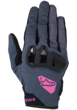 Rękawice motocyklowe damskie Alpinestars Chrome czarno-niebiesko-różowa