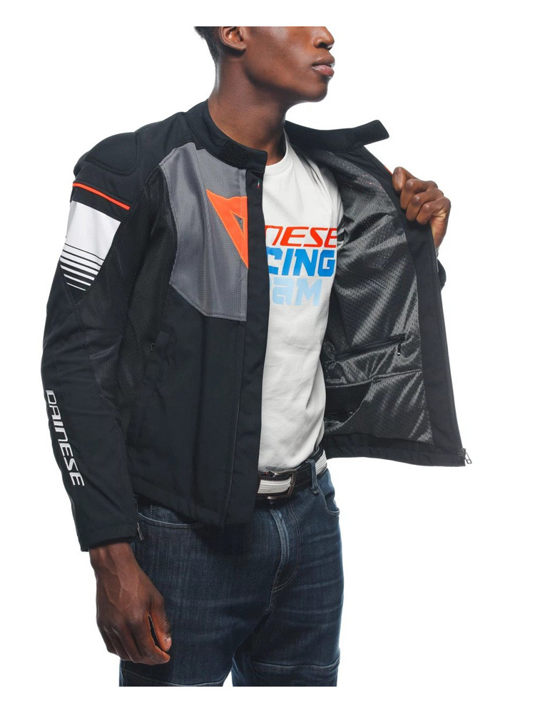 Kurtka motocyklowa tekstylna Dainese Air Fast Tex czarno-szaro-biała