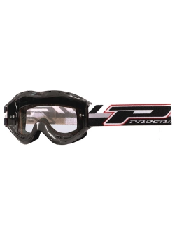 Gogle motocyklowe dziecięce Progrip PG3101-102 Atzaki z przezroczystą szybką, czarno-białe