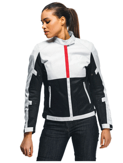 Kurtka motocyklowa tekstylna damska Dainese Risoluta Air Tex czarno-szaro-czerwona