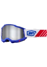 Gogle motocyklowe 100% Accuri 2 z szybką lustrzaną czerwono-biało-niebieskie