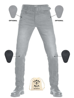 Jeansy motocyklowe Pando Moto Robby Slim brązowe