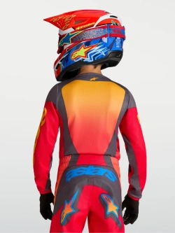 Bluza cross dziecięca Alpinestars MX Fluid Hunt czerwono-szaro-pomarańczowa
