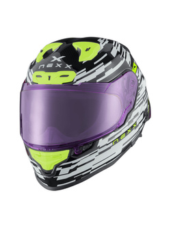 Kask integralny Nexx X.R3R Glitch Racer biało-czarno-fioletowy