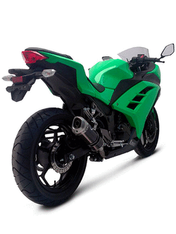 Tłumik Termignoni Slip-On stal nierdzewna, włókno węglowe do Kawasaki Ninja 300R (12-15) stalowa końcówka
