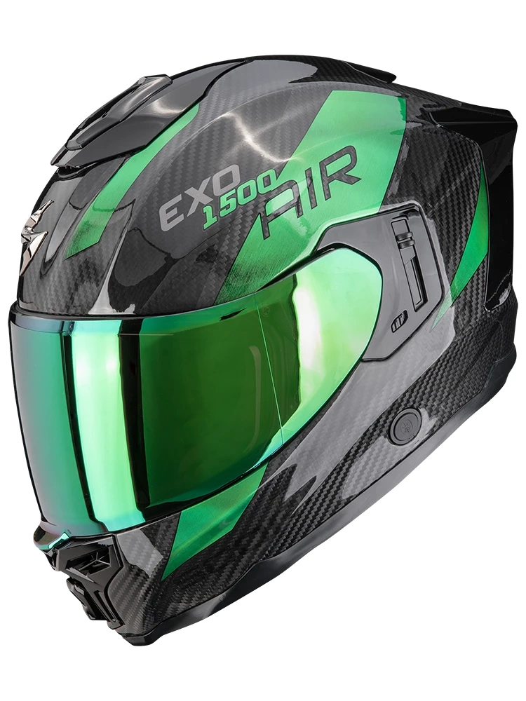 Kask integralny Scorpion EXO-1500 CARBON AIR Platted czarno-zielony