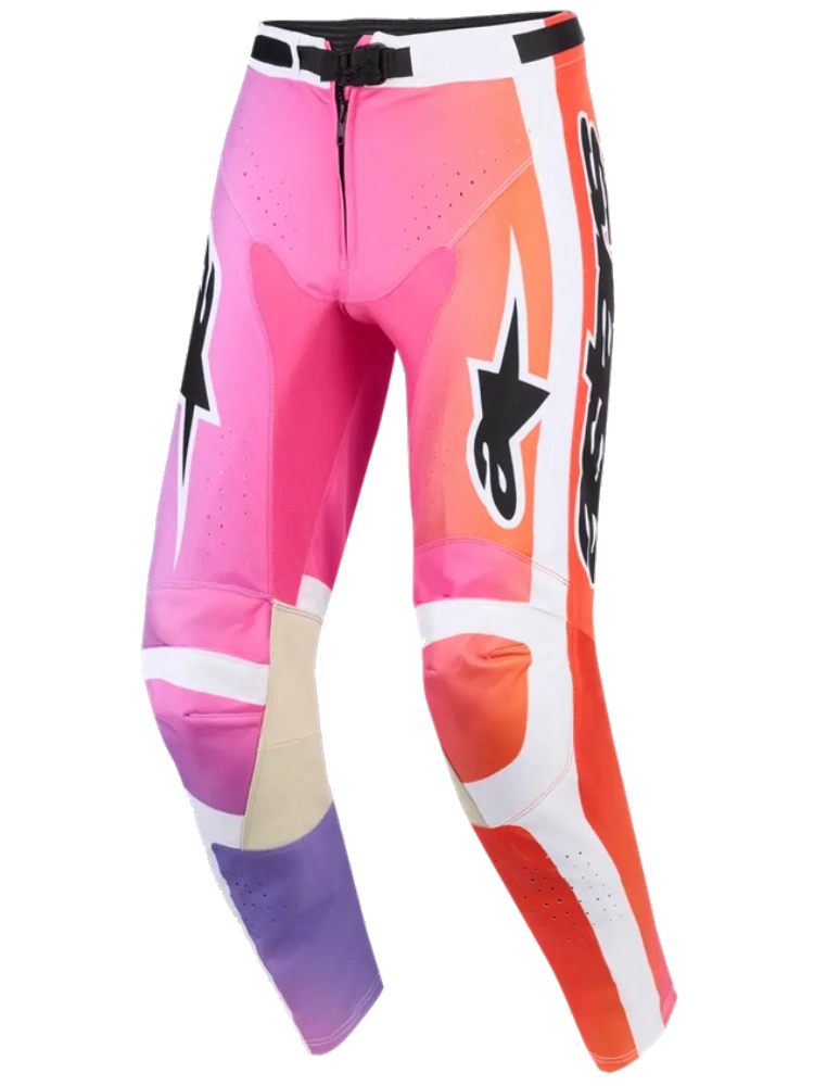 Spodnie cross Alpinestars MX Race Air biało-różowo-fioletowe