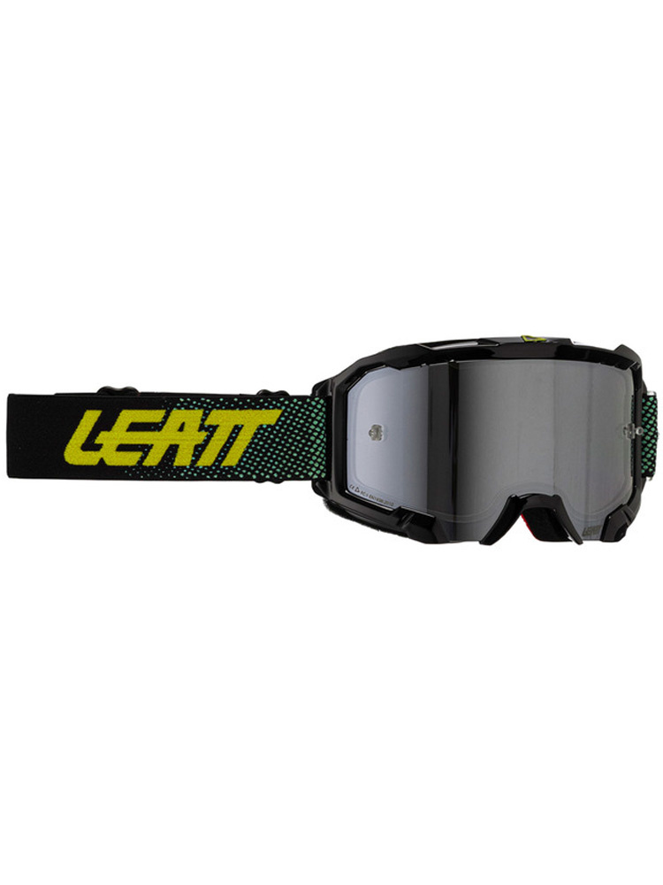 Gogle motocyklowe z lustrzaną srebrną szybą Leatt Velocity 4.5 Iriz 50 czarno-zielone