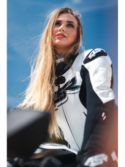 Kombinezon motocyklowy damski dwuczęściowy 4SR RR Power AR czarno-biały