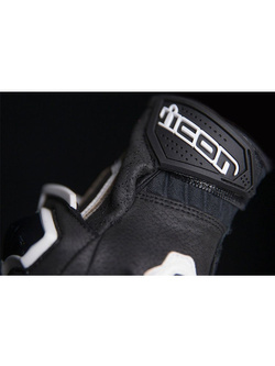 Rękawice motocyklowe Icon Hypersport Short czarno-białe