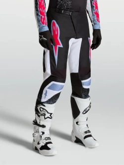 Spodnie cross Alpinestars MX Fluid Drag czarno-biało-niebieskie
