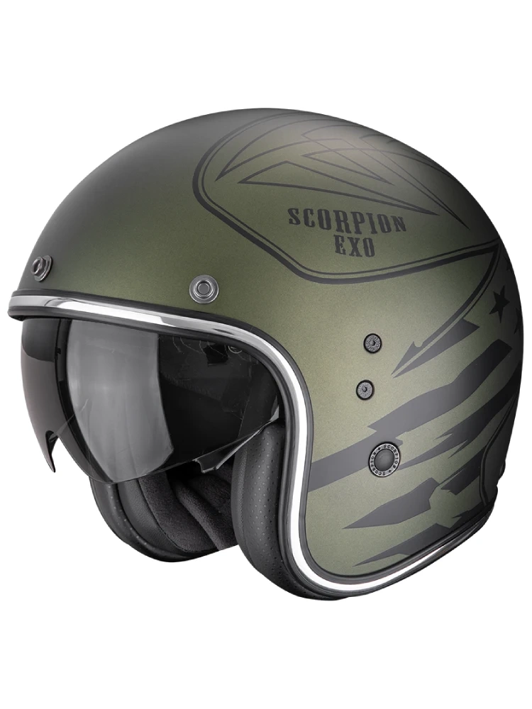Kask otwarty Scorpion Belfast Evo Dawg zielony matowy