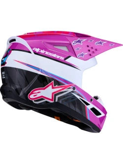Kask enduro Alpinestars SM3 Falcon biało-róźowo-czarny połysk