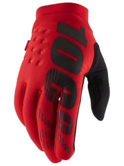 Rękawice cross 100% Brisker czerwone