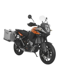 Zestaw: kufry boczne aluminiowe srebrne Zega Pro + stelaże czarne Touratech KTM 1050 Adventure/ 1090 Adventure/ 1290 Super Adventure (-20)/1190 Adventure/R (38+45L)