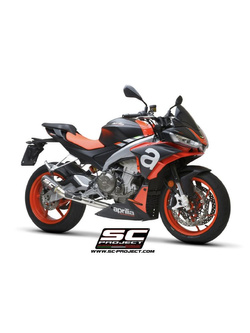 Pełny układ wydechowy SC-Project z tłumikiem motocyklowym CR-T Aprilia Tuono 660 (21-) włókno węglowe