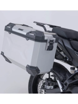 Zestaw: kufry boczne TRAX ADV + stelaże PRO SW-Motech Yamaha Tracer 7/ GT (RM55, RM56) (25-) srebrne [poj.: 2 x 45 L]