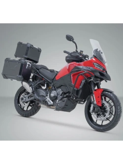 Zestaw: kufry boczne + kufer centralny TRAX ADV + stelaże SW-Motech Ducati Multistrada V2/ S (24-) czarne