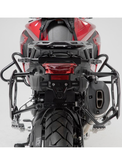 Zestaw: kufry boczne TRAX ADV + stelaże PRO SW-MOTECH 37/45 L do motocykla Benelli TRK 502 X (18-) [pojemność 37 i 45 L] srebrne