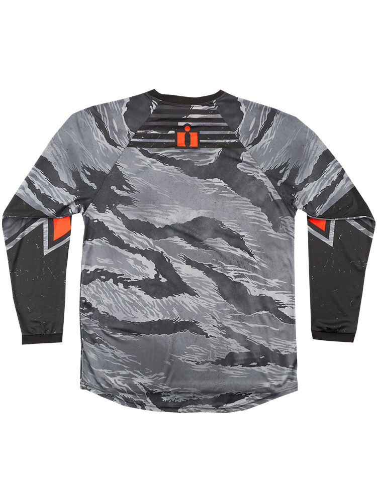 Bluza enduro Icon Tiger's Blood czarno-szaro-pomarańczowa