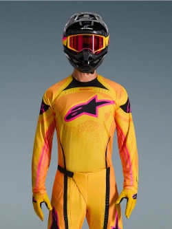 Bluza cross Alpinestars MX Techstar Nomur pomarańczowo-żółto-różowa