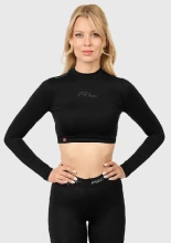 Koszulka termoaktywna damska z długim rękawem Redline Venus 2.0 Outlast crop top czarna