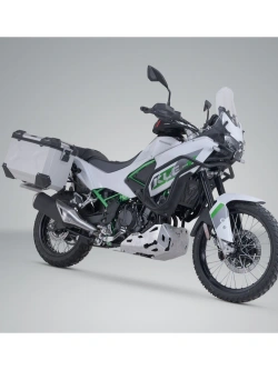 Zestaw: kufry boczne TRAX ADV + stelaże PRO SW-Motech Kawasaki KLE 500/ SE (26-) srebrne [poj.: 2 x 45l]