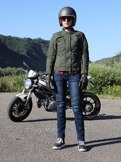 Kurtka motocyklowa damska Modeka Thiago oliwkowa