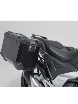 Zestaw: kufry boczne TRAX ADV + stelaże PRO SW-MOTECH 45/45L do motocykla Honda NC750XA/ X (20-) [pojemność 2 x 45 L] czarne