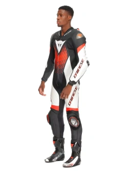 Kombinezon motocyklowy jednoczęściowy Dainese Laguna Seca 6 biało-czarno-czerwony