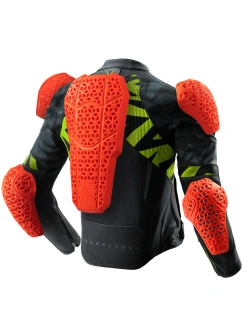 Kurtka motocyklowa skórzana Rebelhorn Vandal 2 czarno-szara-fluo