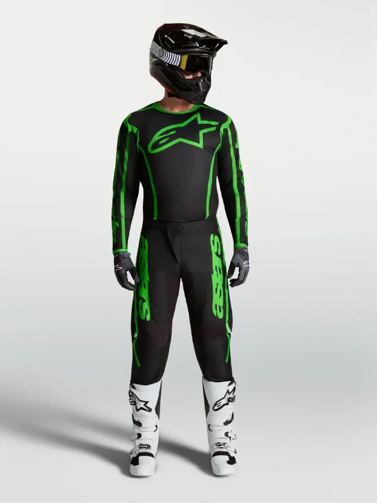 Spodnie cross Alpinestars MX Fluid Apex V2 czarno-zielone