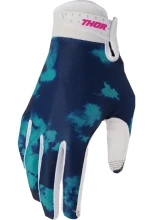 Rękawice cross dziecięce Thor Launchmode Bleach biało-niebieskie