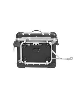 Zestaw: kufry boczne z anodowanego aluminium czarne "And-Black" Zega Evo + stelaże srebrne Touratech BMW R1250GS/ R1250GS Adventure/ R1200GS (13-21)/ R1200GS Adventure (14-21) (31+38L)